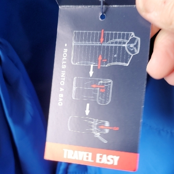 Chaps Blue Quilted Travel Easy Packable  Vest - Picture 5 of 9